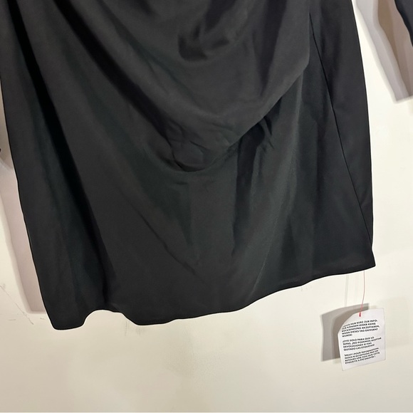 ASOS DESIGN Black Ruched Draped Long Sleeve Mini Dress Party Holiday Size 4 - Picture 3 of 11